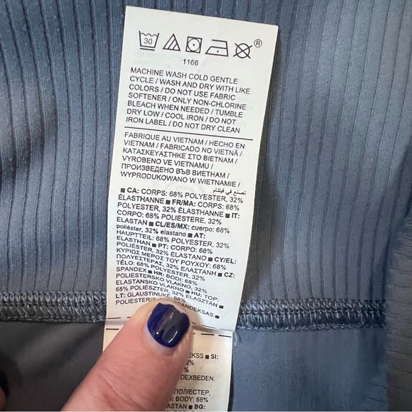 ATHLETA • Transcend Rib High-Rise 7/8 Legging Shadow Blue Size L - Picture 10 of 15
